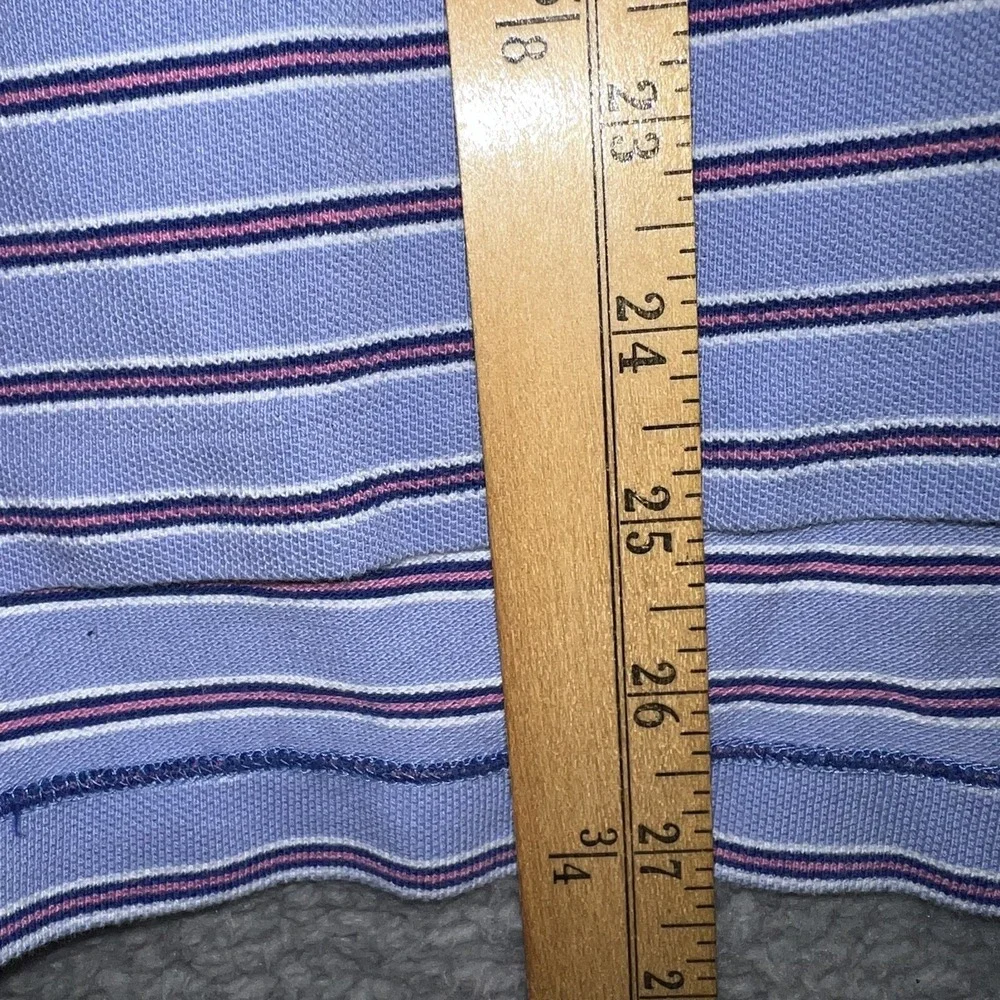 VTG Polo Ralph Lauren Shirt Men's Size M Blue Pink Striped‎ Pink Pony Polo